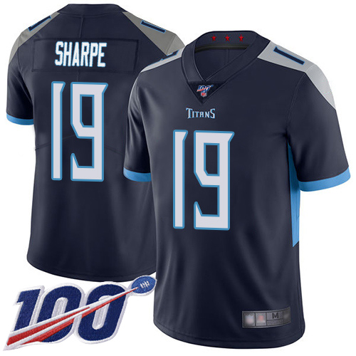 Tennessee Titans Limited Navy Blue Men Tajae Sharpe Home Jersey NFL Football #19 100th Season Vapor Untouchable->tennessee titans->NFL Jersey